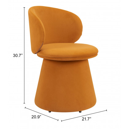 ZUO - Oblic Swivel Dining Chair in Orange