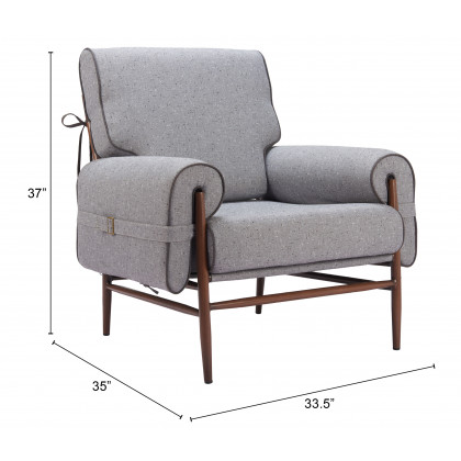 ZUO - Klem Accent Chair in Gray