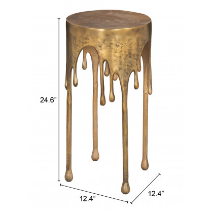ZUO - Drip Accent Table in Antique Brass