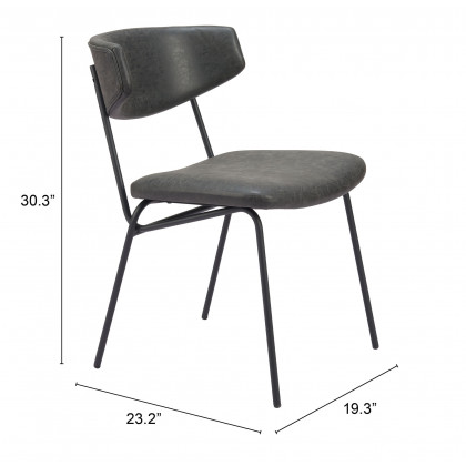 ZUO Charon Dining Chair (Set of 2) - Vintage Black