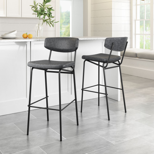 ZUO Charon Barstool (Set of 2) - Vintage Black