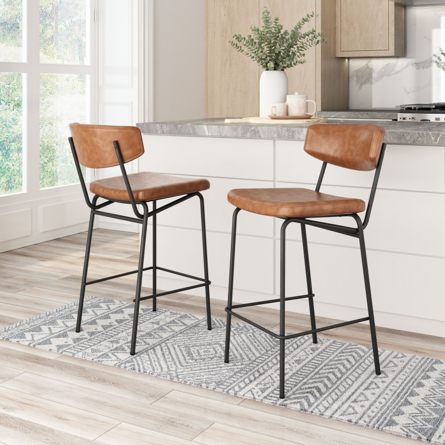 ZUO Charon Counter Stool (Set of 2) - Vintage Brown