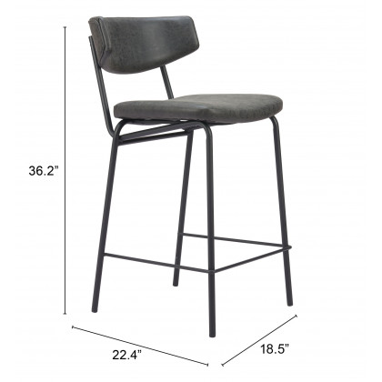 ZUO Charon Counter Stool (Set of 2) - Vintage Black