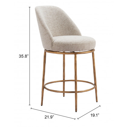 ZUO - Nordhavn Swivel Counter Stool
