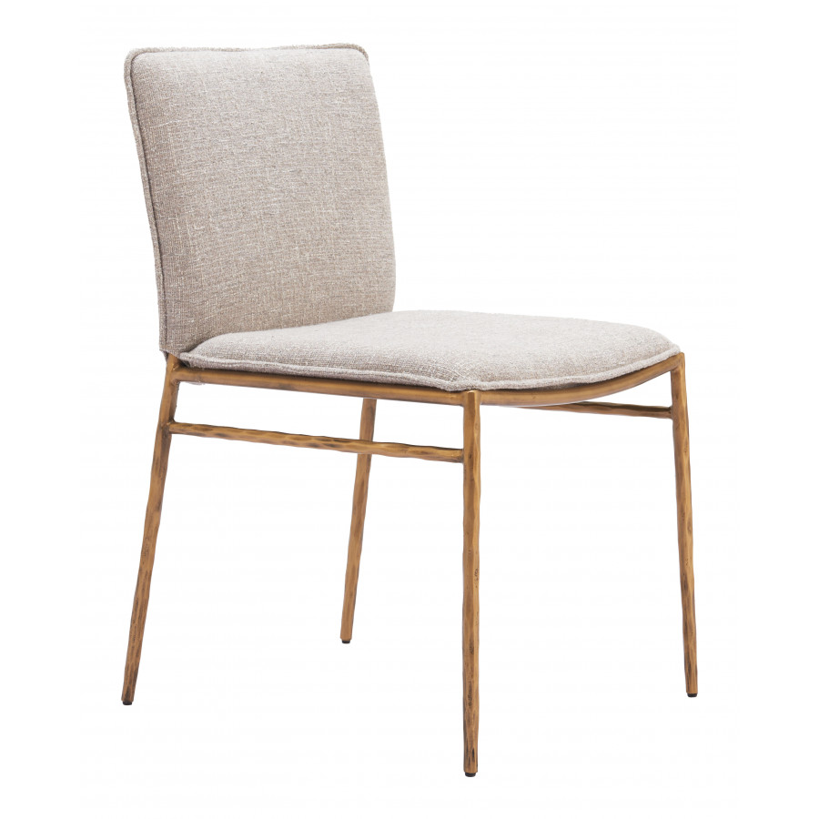 ZUO - Nordvest Dining Chair in Beige/Gold