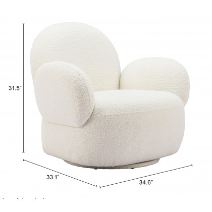 ZUO - Pilka Swivel Chair in White