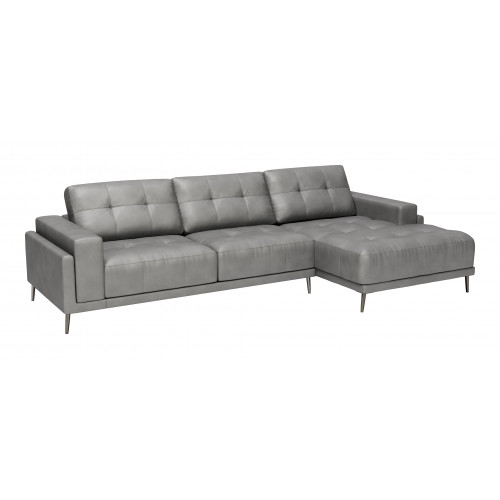 ZUO Bliss Right Facing Chaise Sectional - Gray