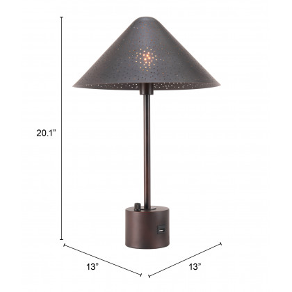 ZUO - Cardo Table Lamp in Bronze