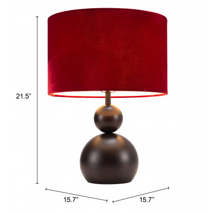 ZUO - Shobu Table Lamp in Red