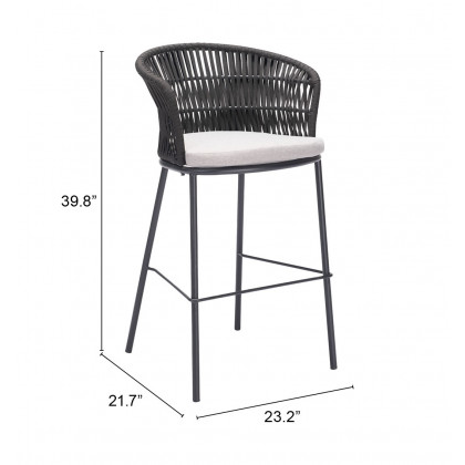 ZUO Freycinet Barstool - Black