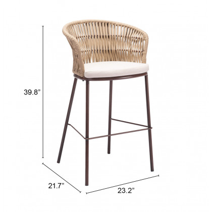 ZUO Freycinet Barstool - Natural