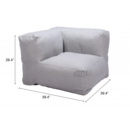 ZUO Luanda Corner Chair - Gray