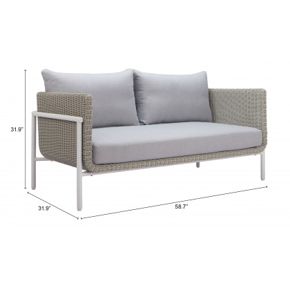ZUO - Frais Loveseat in Gray