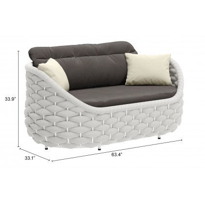 ZUO - Coral Reef Loveseat in Gray