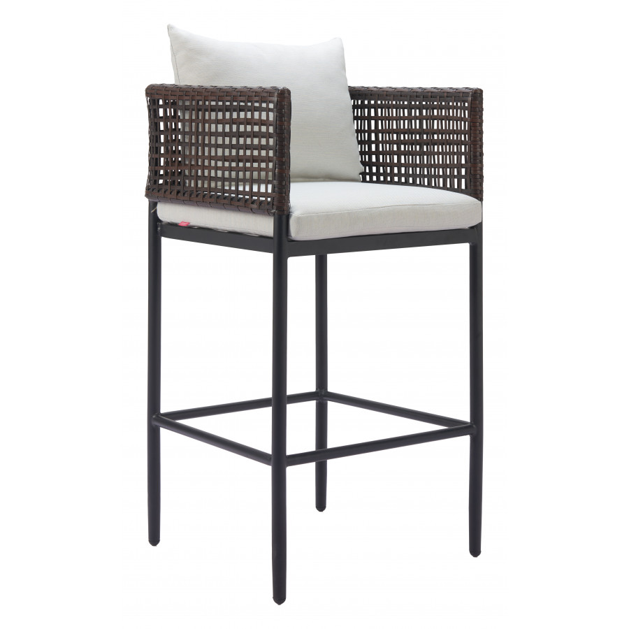 ZUO - Palm Paradise Barstool in Gray