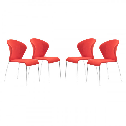 ZUO Oulu Dining Chair (Set Of 4) - Tangerine/Silver