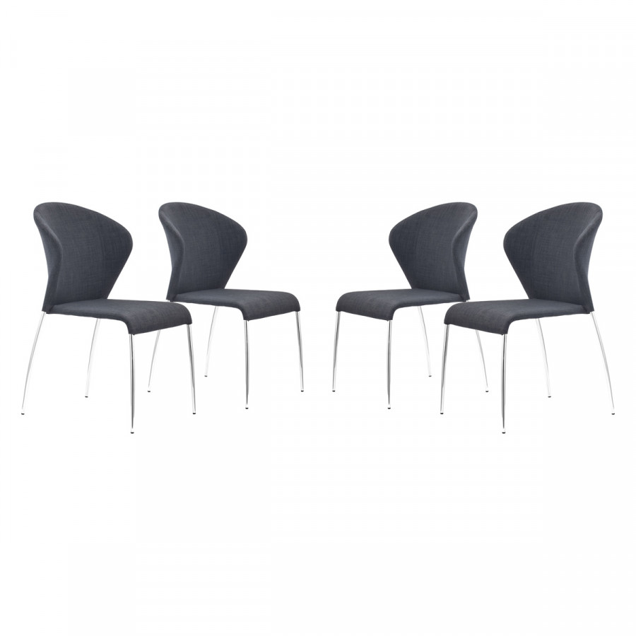 ZUO Oulu Dining Chair (Set Of 4) - Graphite/Silver