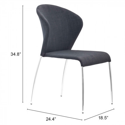 ZUO Oulu Dining Chair (Set Of 4) - Graphite/Silver