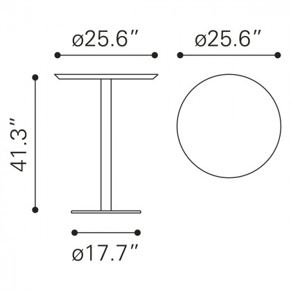 ZUO - Bergen Bar Table in Brown/Silver