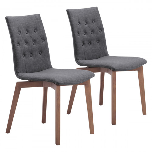 ZUO Orebro Dining Chair (Set Of 2) - Graphite/Brown