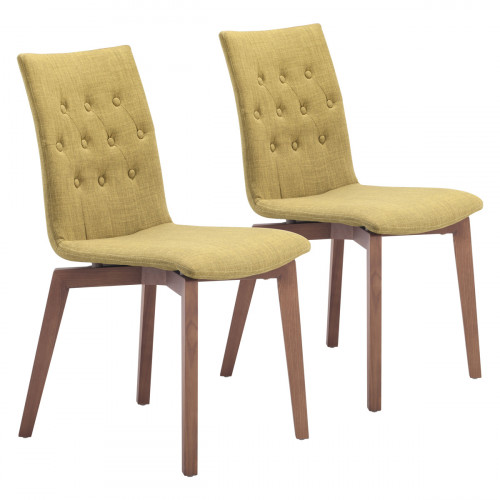 ZUO Orebro Dining Chair (Set Of 2) - Pea Green/Brown