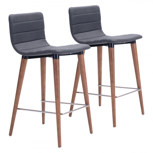 ZUO Jericho Counter Chair (Set Of 2) - Gray/Brown