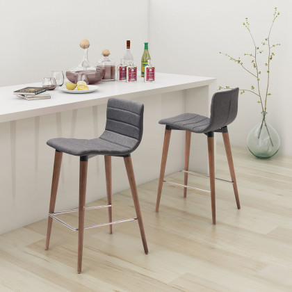 ZUO Jericho Counter Chair (Set Of 2) - Gray/Brown