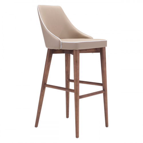 ZUO Moor Bar Chair - Beige/Brown
