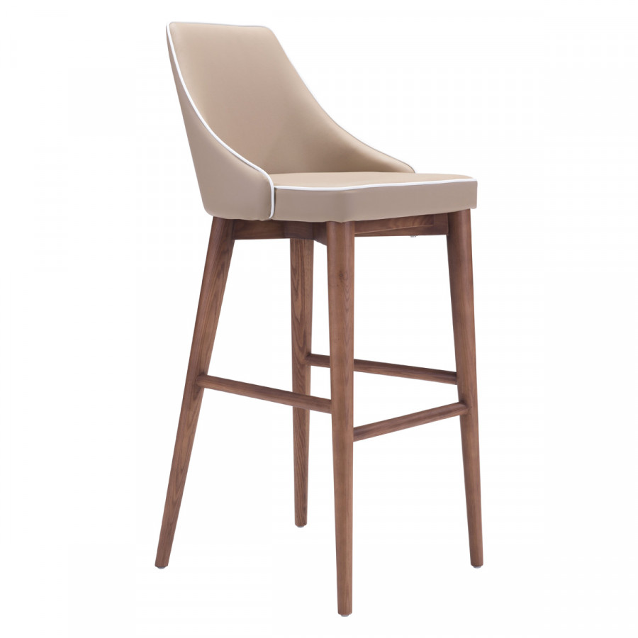 ZUO Moor Bar Chair - Beige/Brown