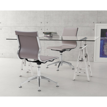 ZUO Glider Conference Chair - Taupe/Silver