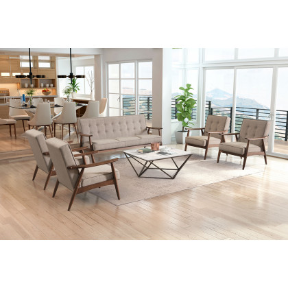 ZUO Rocky Sofa - Putty/Walnut