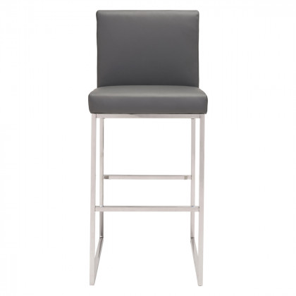 ZUO - Genoa Barstool in Gray/Silver