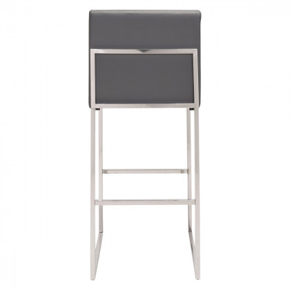 ZUO - Genoa Barstool in Gray/Silver