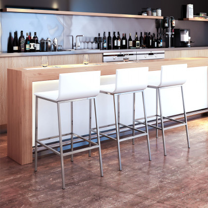 ZUO Marina Barstool (Set Of 2) - White/Silver