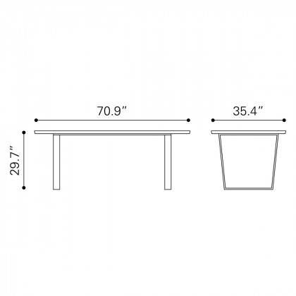 ZUO Atlas Dining Table - White/Gold