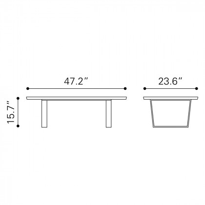 ZUO Atlas Coffee Table - White/Gold