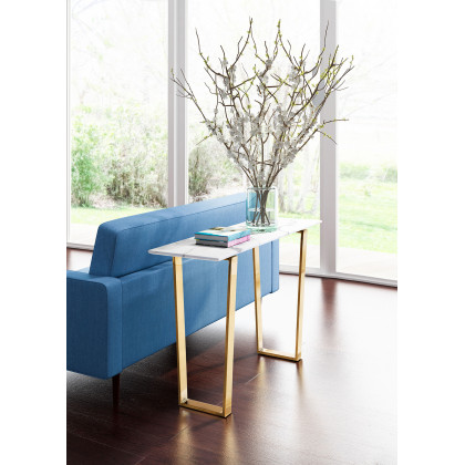 ZUO Atlas Console Table - White/Gold