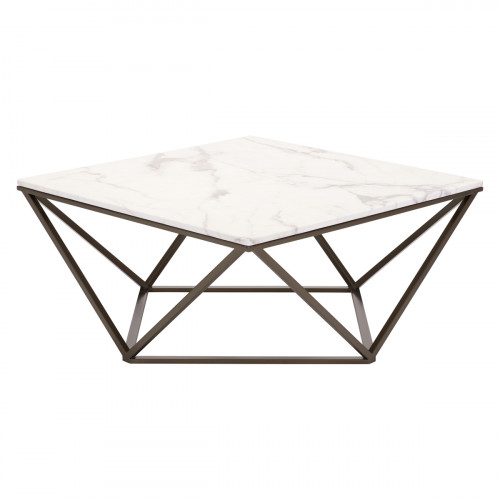 ZUO - Tintern Coffee Table in White/Antique Brass/Dark Brown