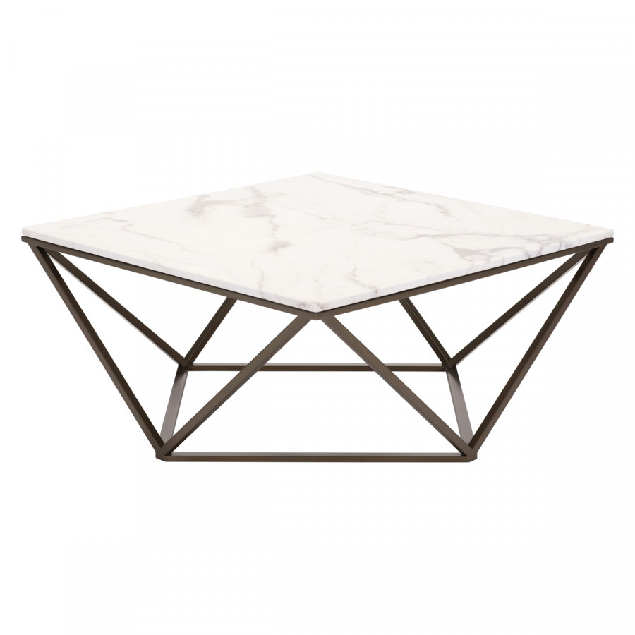 ZUO - Tintern Coffee Table in White/Antique Brass/Dark Brown
