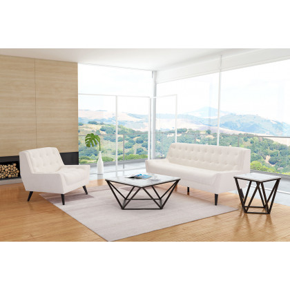 ZUO - Tintern End Table in White/Antique Brass/Dark Brown