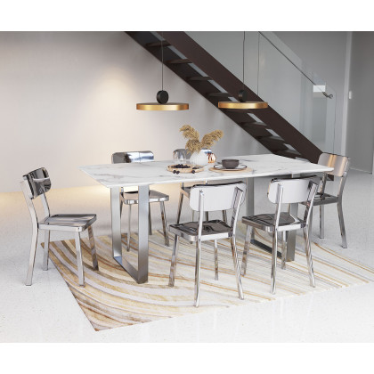 ZUO Atlas Dining Table - White/Silver