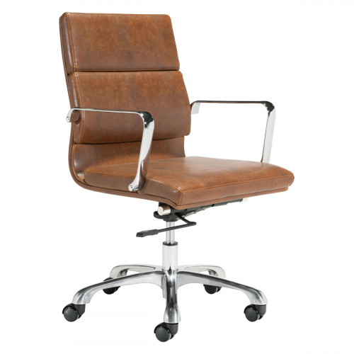 ZUO - Ithaca Office Chair in Vintage Brown/Silver
