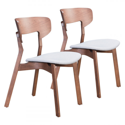 ZUO - Russell Dining Chair (Set Of 2) in Walnut/Light Gray