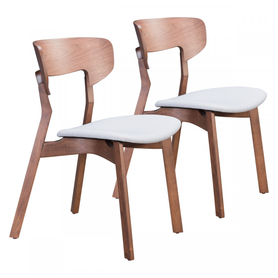 ZUO - Russell Dining Chair (Set Of 2) in Walnut/Light Gray