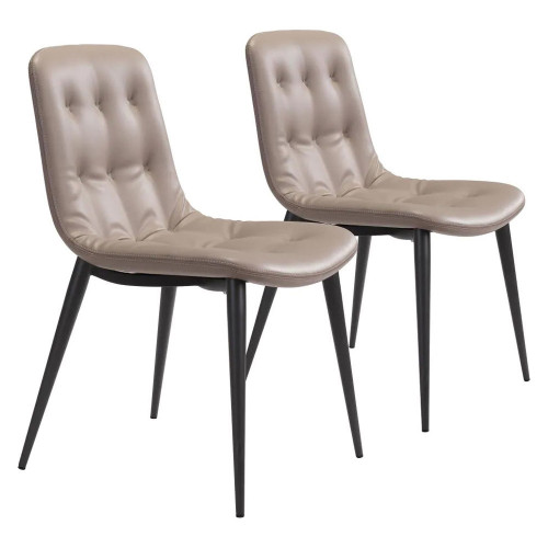 ZUO Tangiers Dining Chair Set - Taupe/Black