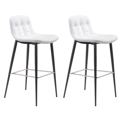 ZUO Tangiers Bar Chair Set - White/Black