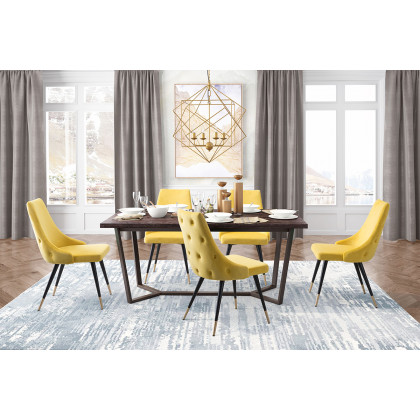 ZUO Piccolo Dining Chair (Set Of 2) - Yellow/Black/Gold