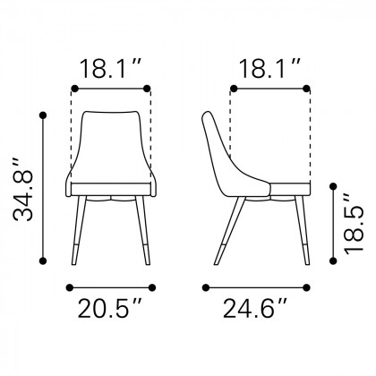 ZUO Piccolo Dining Chair (Set Of 2) - Yellow/Black/Gold