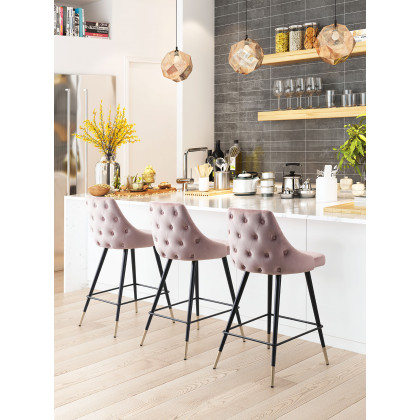 ZUO Piccolo Counter Chair - Pink/Black/Gold