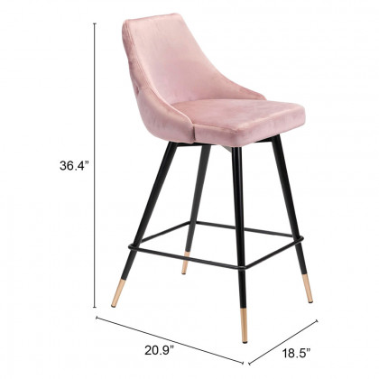 ZUO Piccolo Counter Chair - Pink/Black/Gold